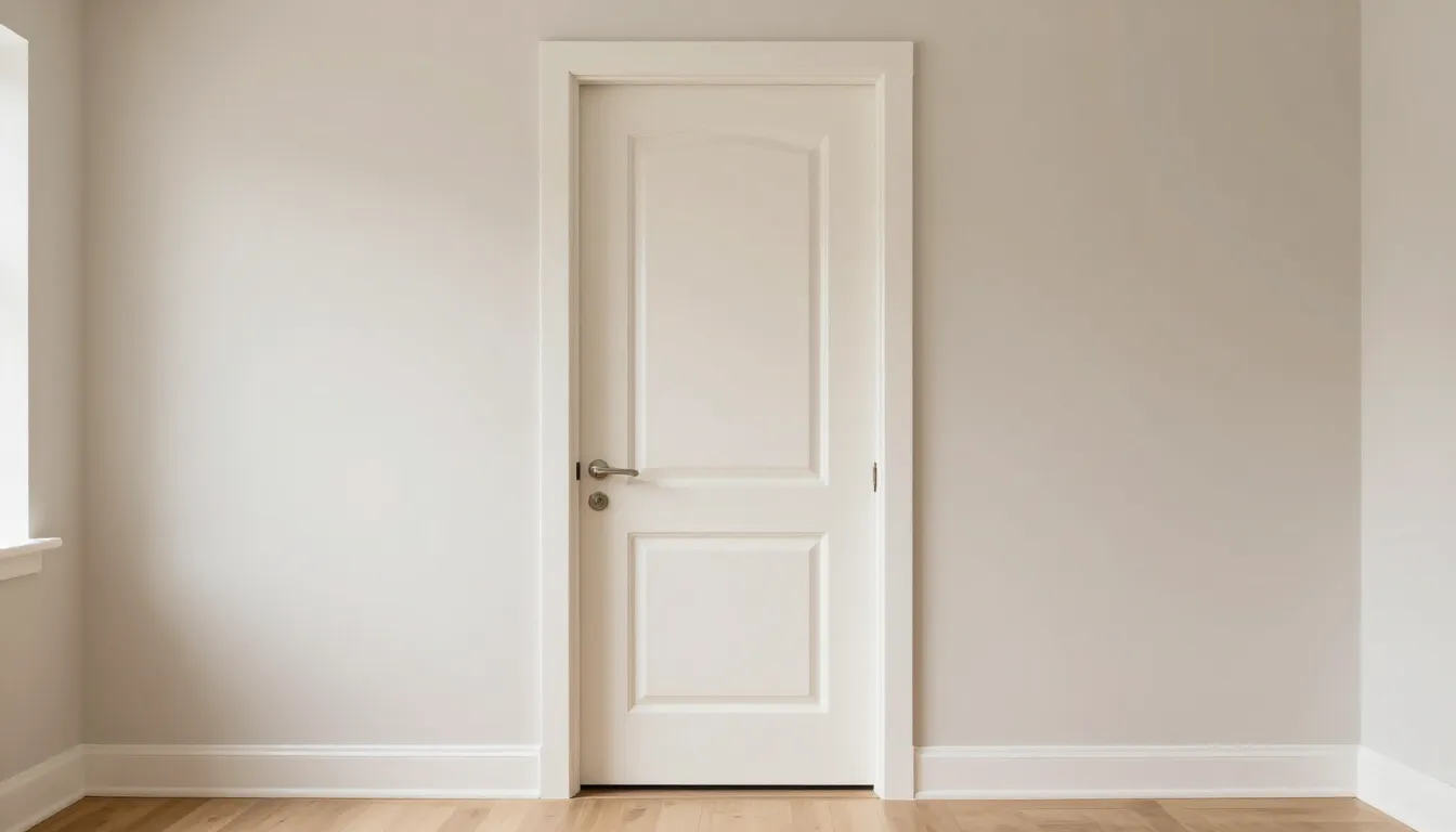Freshly painted white interior door in a Charlotte, NC home